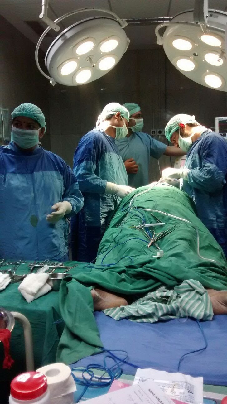 Surgery during Dr Bhushan Kathuria's Malabar training years