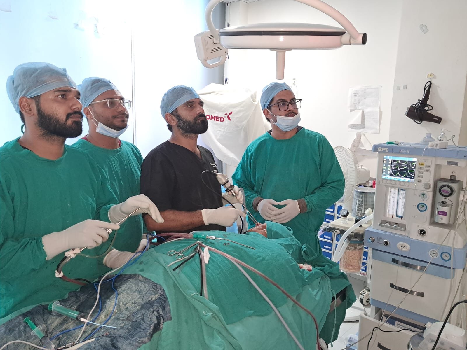 With the ENT team in the operating theatre