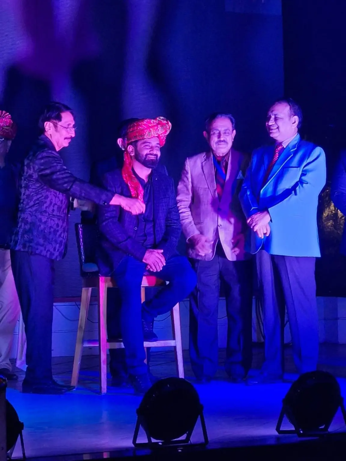 Dr Bhushan Kathuria during a felicitation ceremony with colleagues